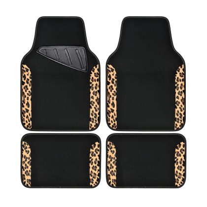 leopard border car floor mats