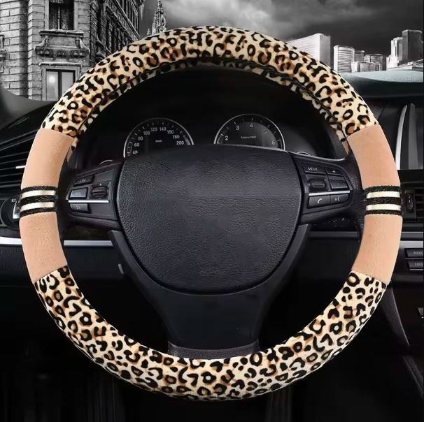 leopard print steering wheel cover grip
