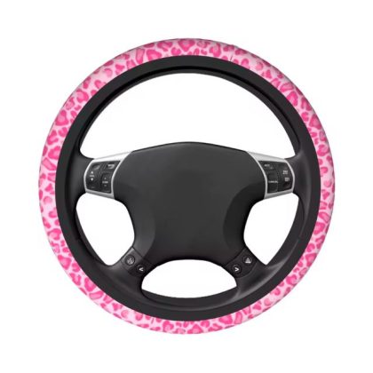 pink animal print car wheel cover