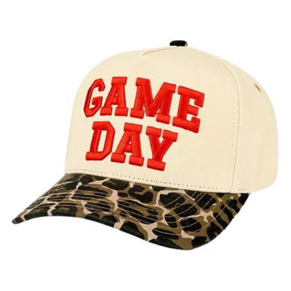 leopard game day embroidered two tone snapback baseball cap