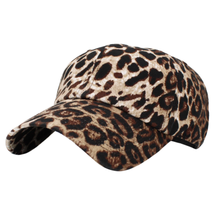 leopard print polo style baseball cap