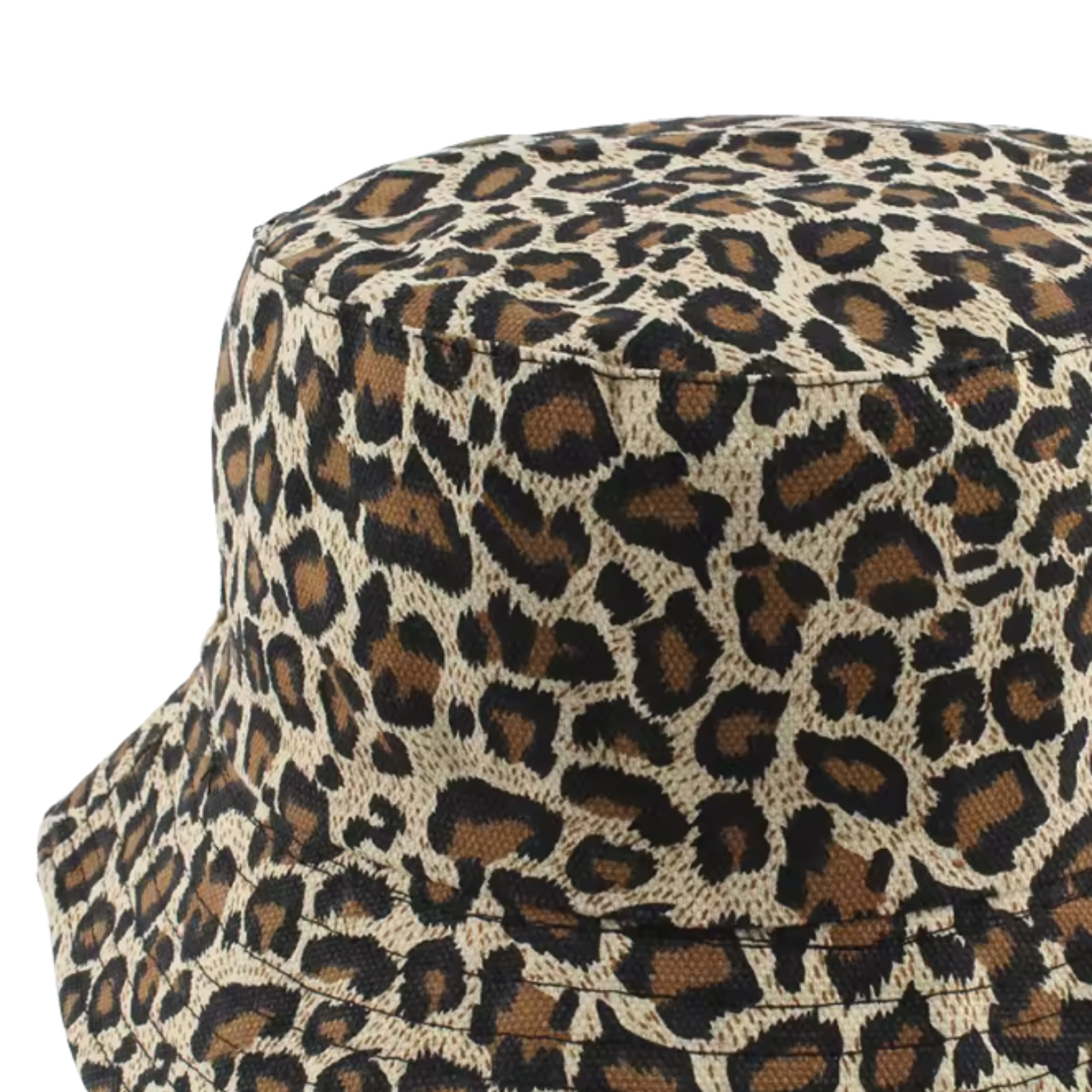 khaki leopard print bucket hat