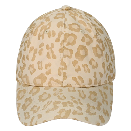 beige leopard print adjustable back baseball cap