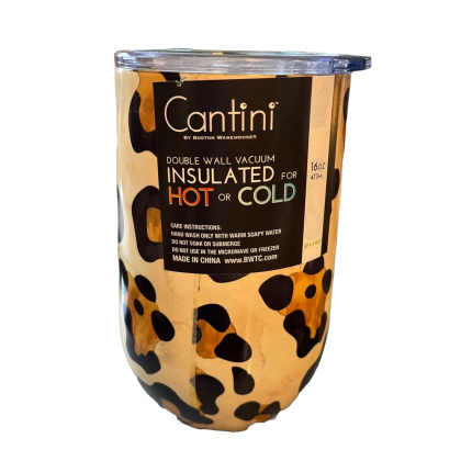 cantini leopard print double wall insulated 16 oz tumbler