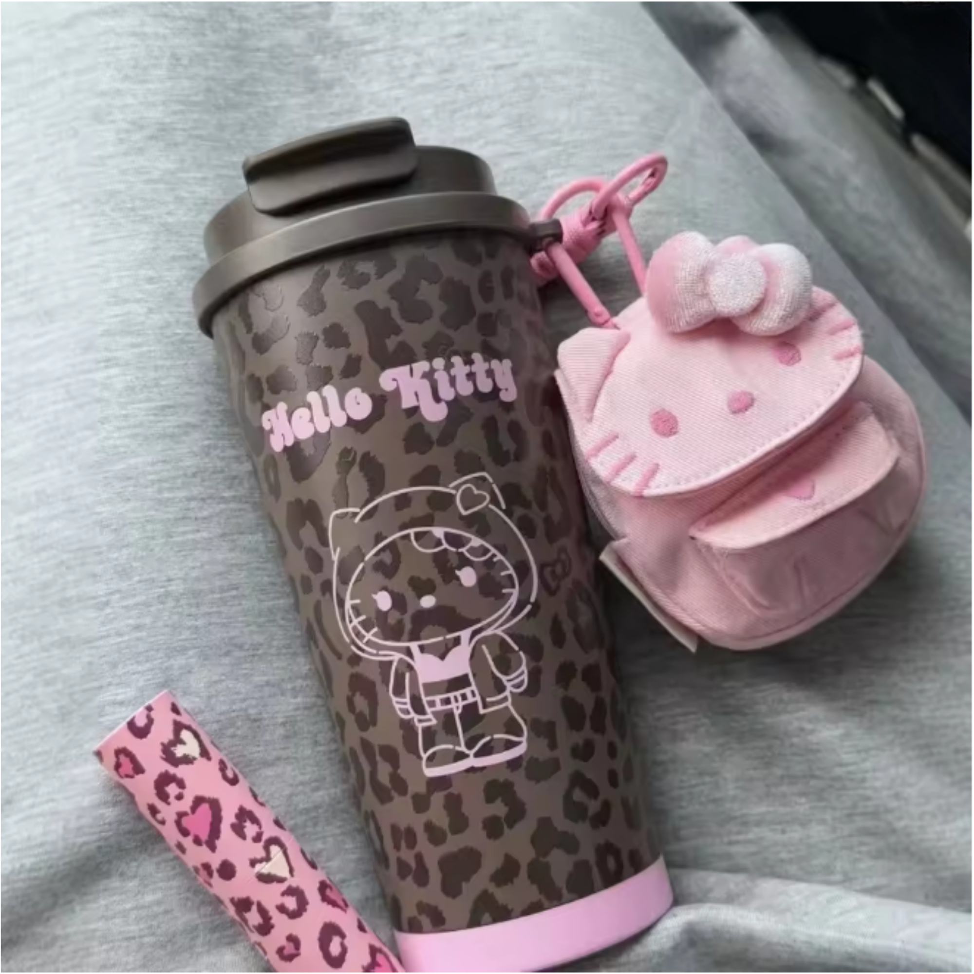 cartoon leopard hellokitty mug 473ml