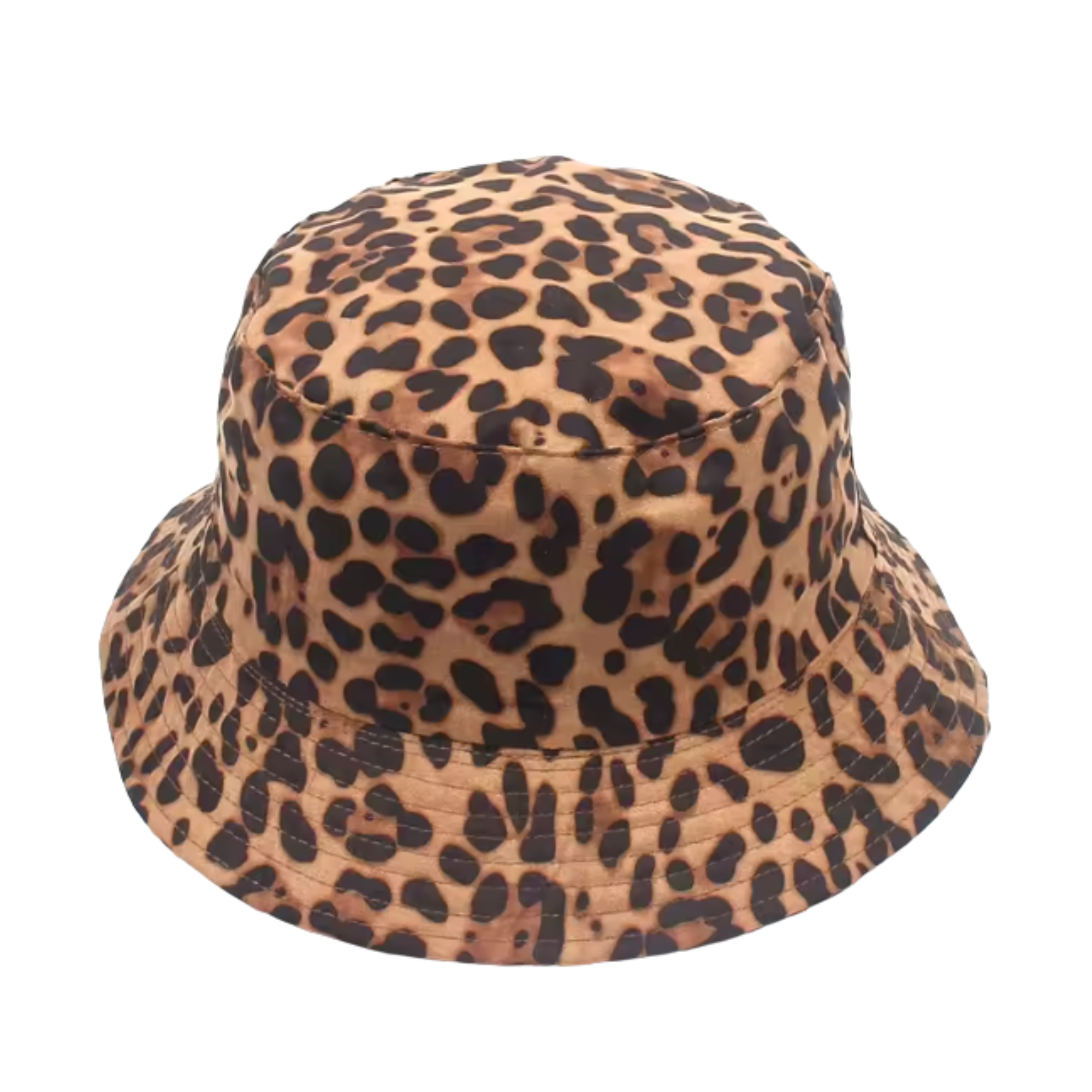 dark brown leopard print bucket hat