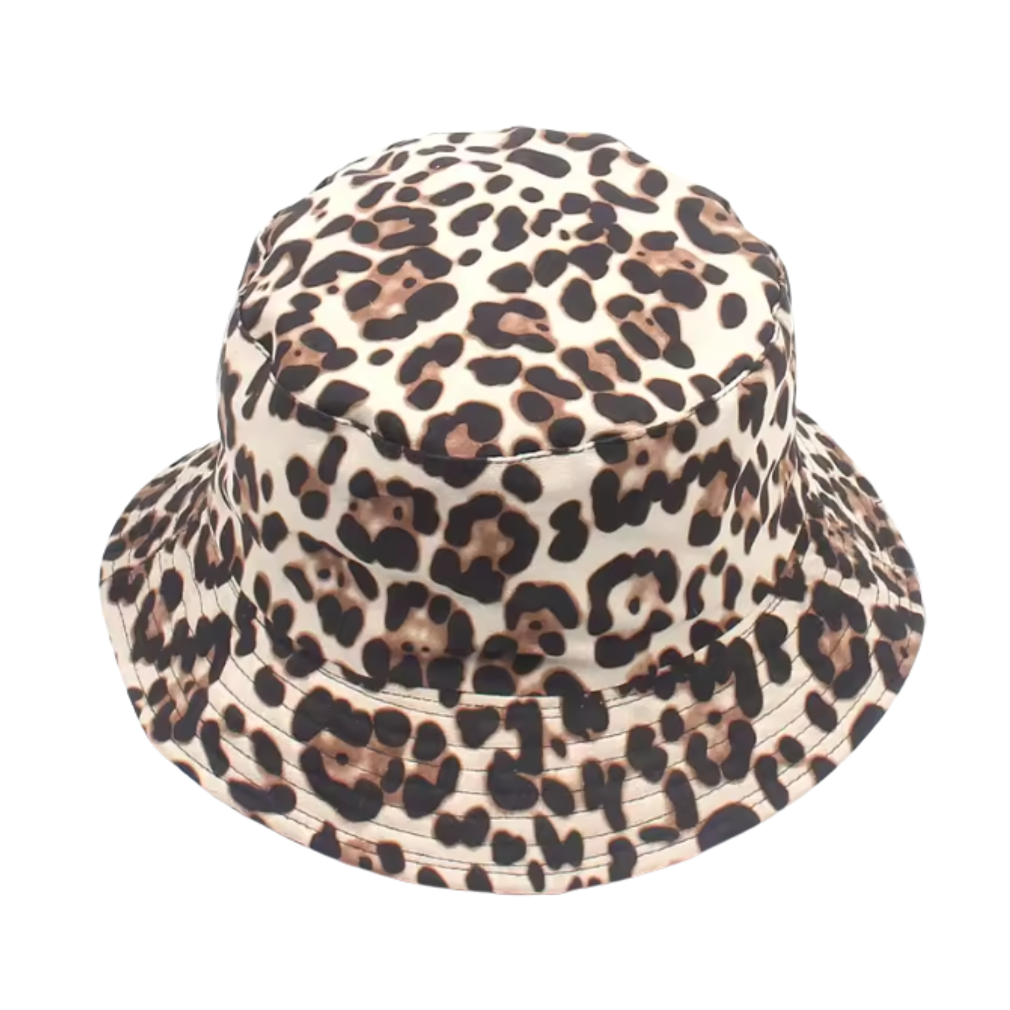dark khaki leopard print bucket hat