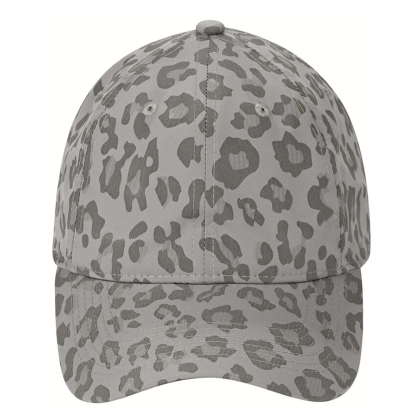 gray leopard print adjustable back baseball cap