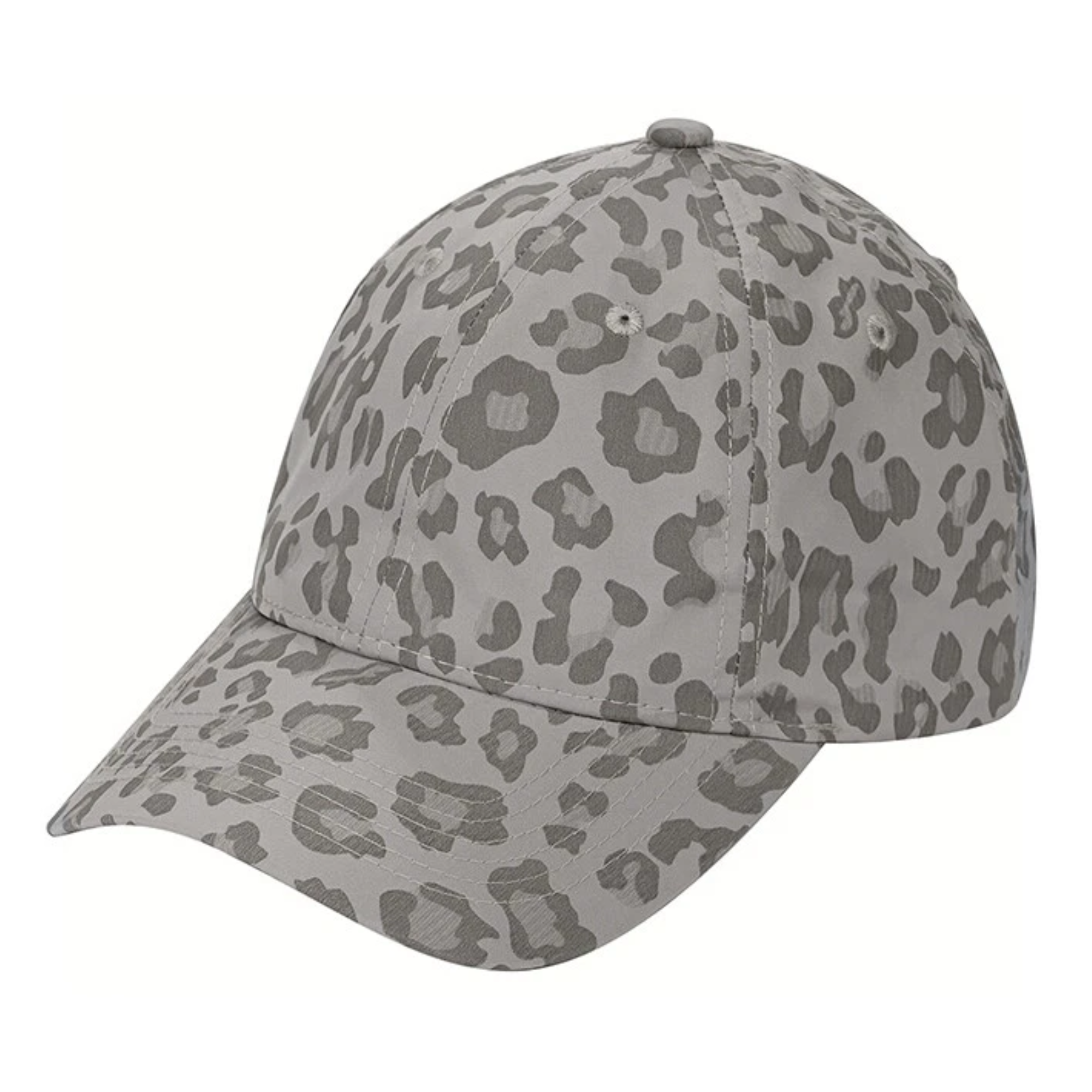 gray leopard print adjustable back baseball cap