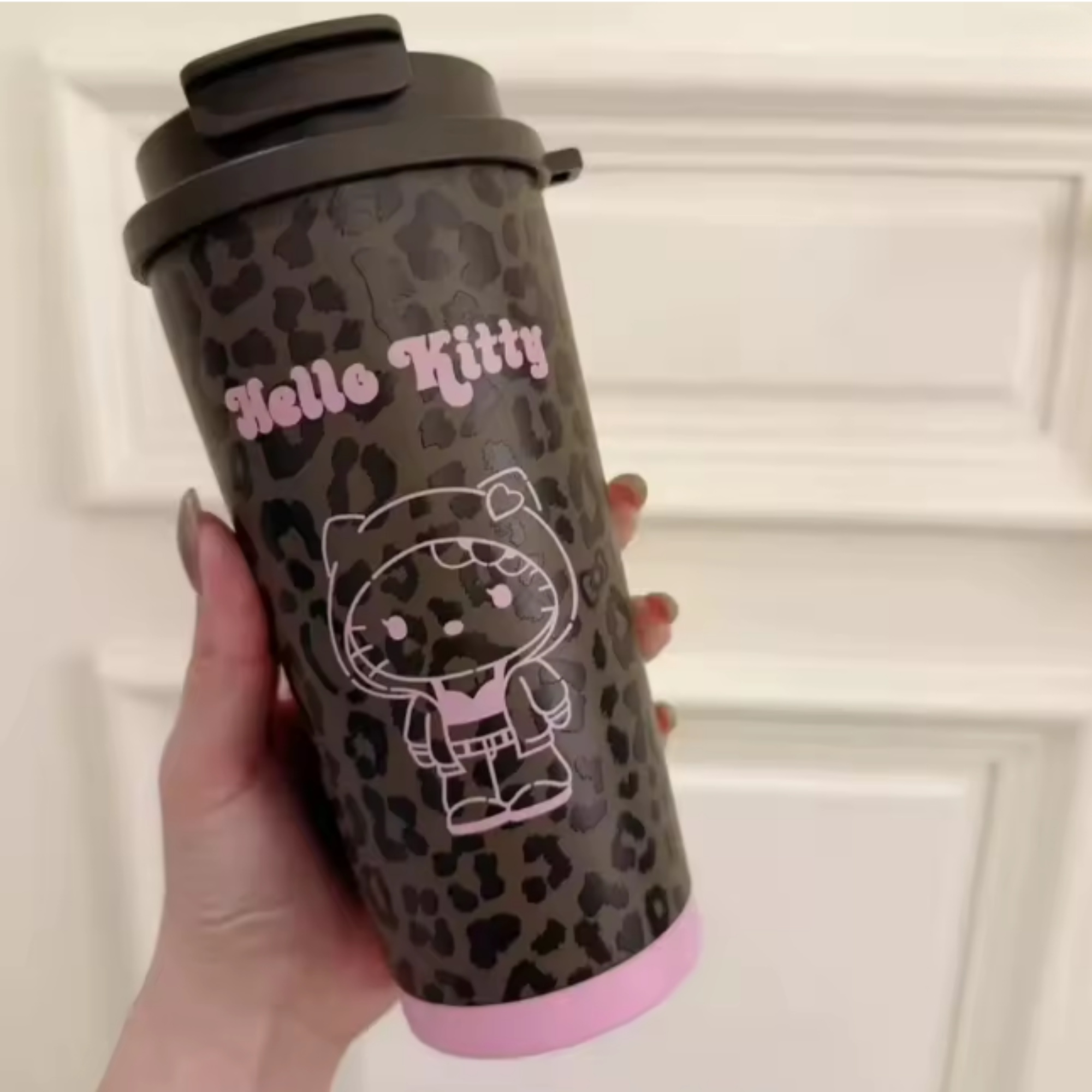 cartoon leopard hellokitty mug 473ml