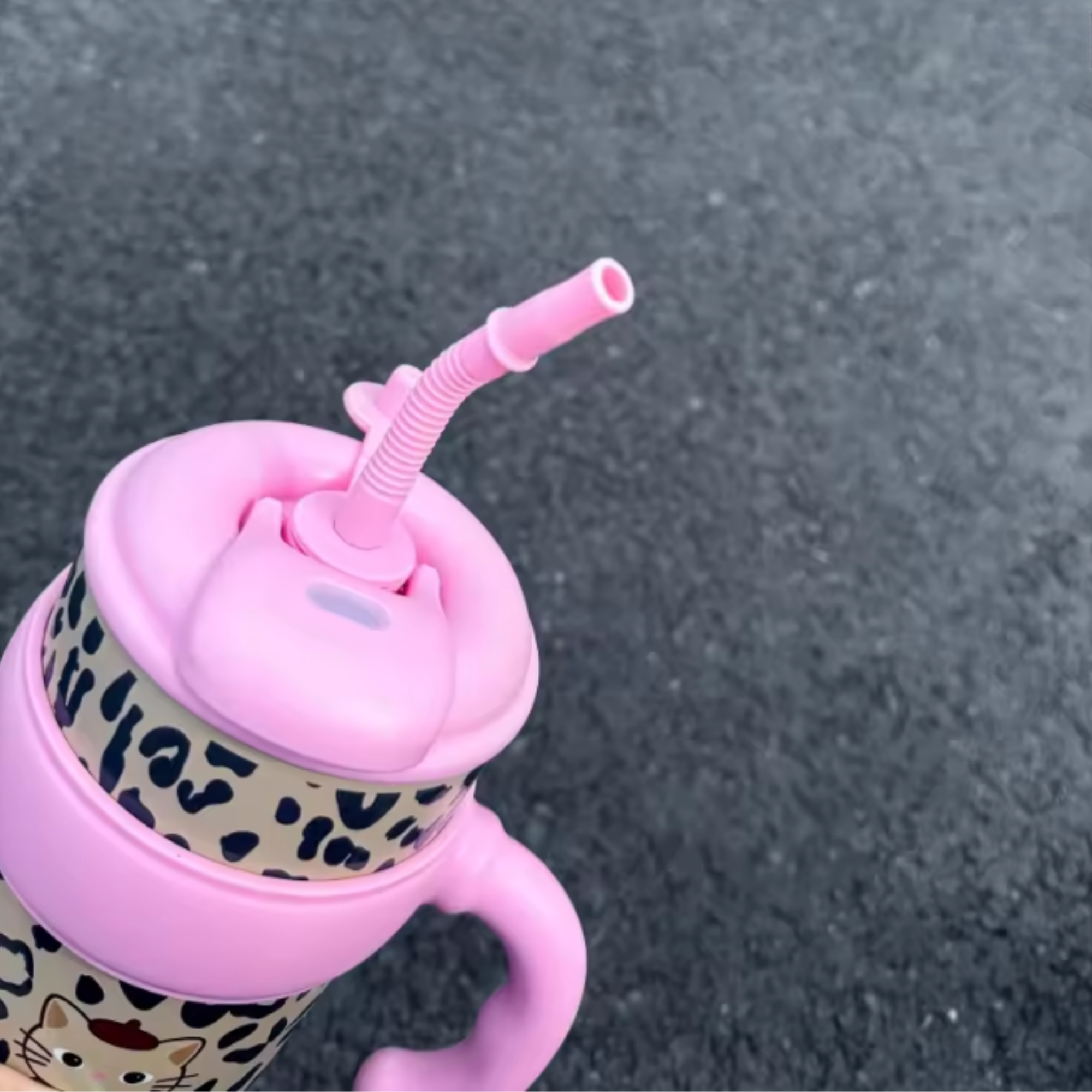 leopard print cat insulated tumbler 1100ml