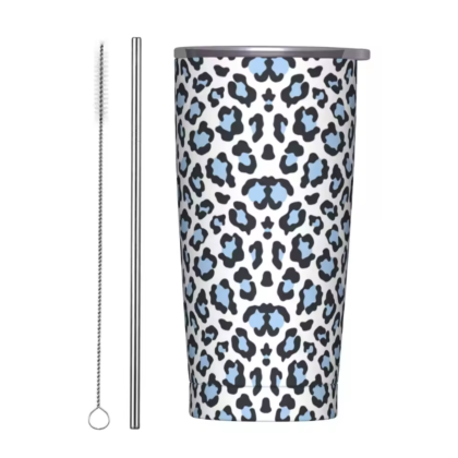 leopard print stainless steel travel tumbler 20oz