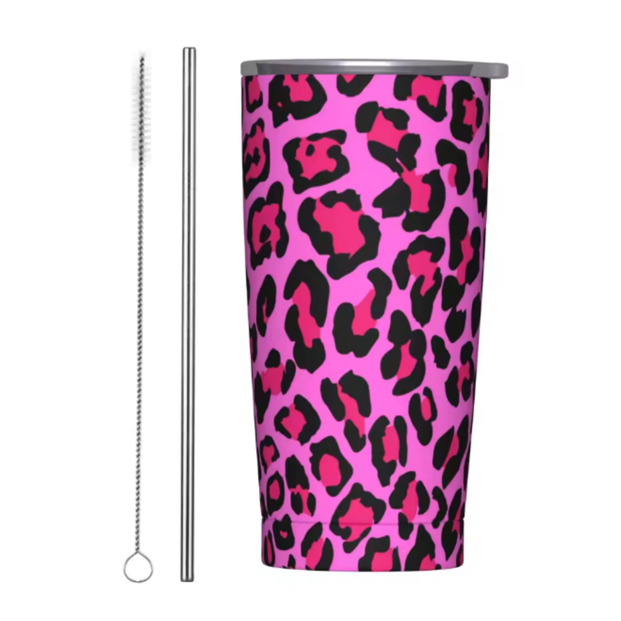 pink leopard print insulated tumbler 20oz