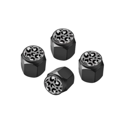 black leopard tire valve stem caps cover