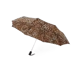 Brown Leopard Print Automatic Umbrella