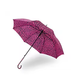 Hot Pink Leopard Print Automatic Umbrella