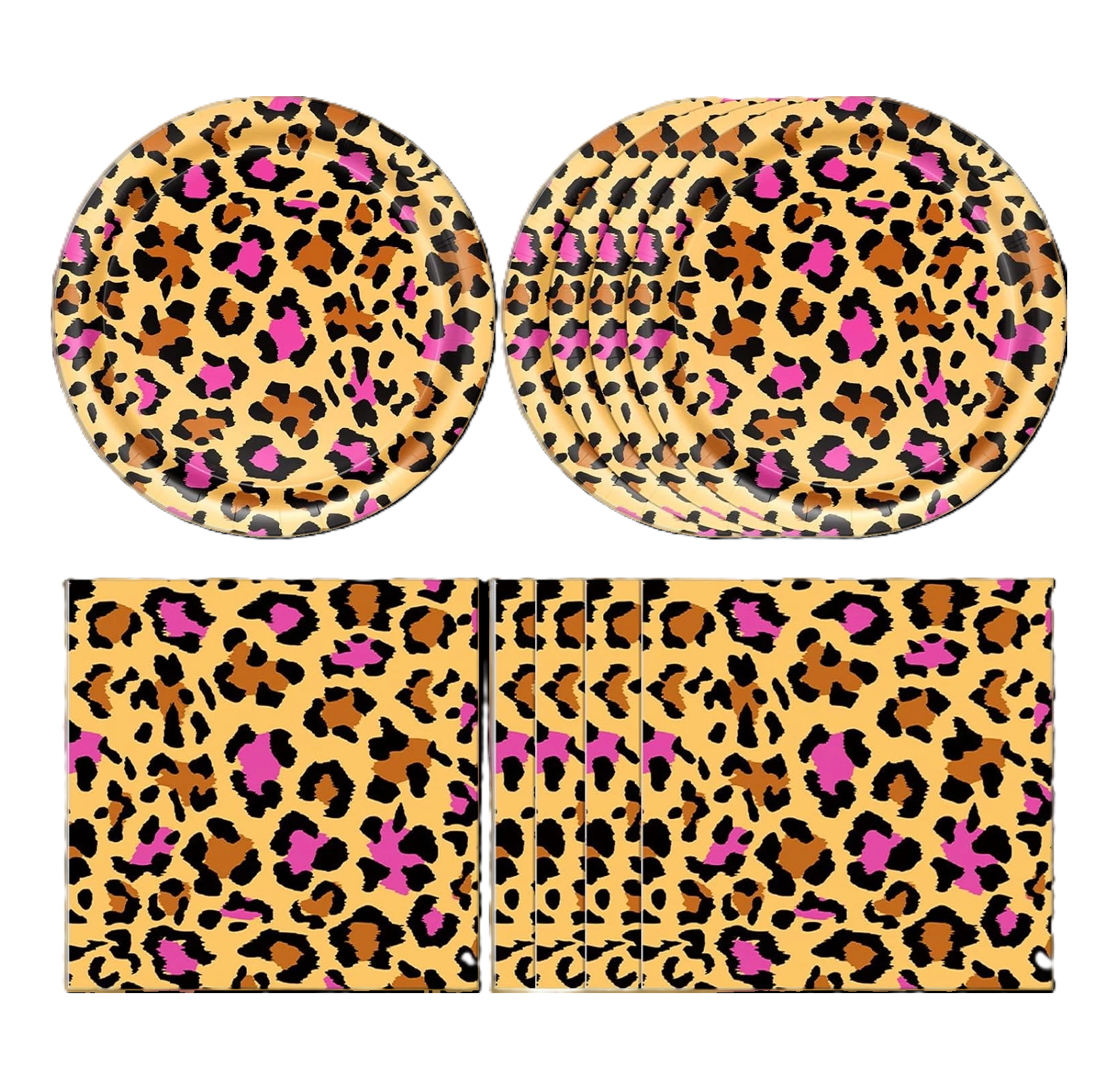 Pink Leopard Print Safari Party Supplies for 20