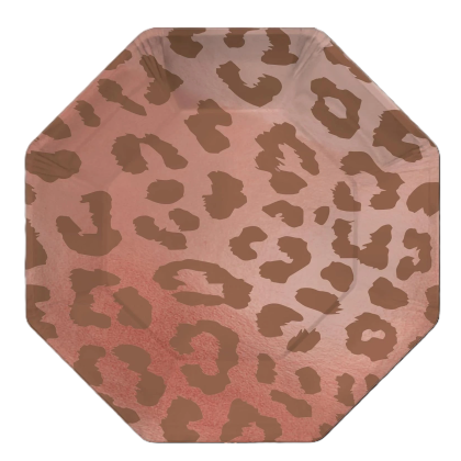Rose & Gold Leopard Pink Dessert Plates for 20