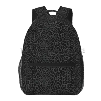 Black Leopard Print Travel Backpack