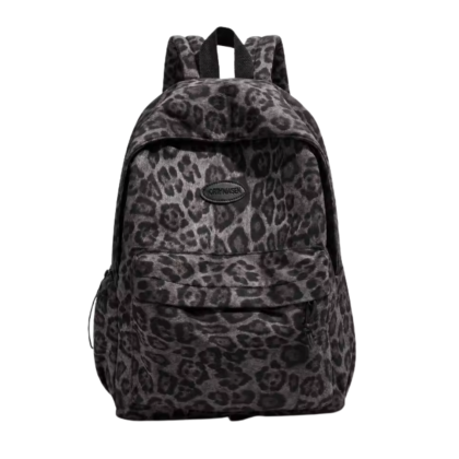 Leopard Print Multi-Pocket Laptop Backpack