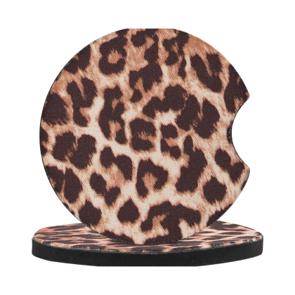 Leopard Print Car Coasters (4 ct)