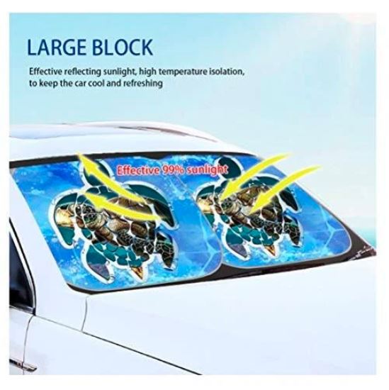 Black Leopard Print Car Windshield Sun Shade (2 ct) - Image 3
