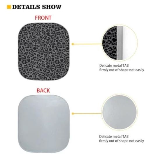 Black Leopard Print Car Windshield Sun Shade (2 ct) - Image 2