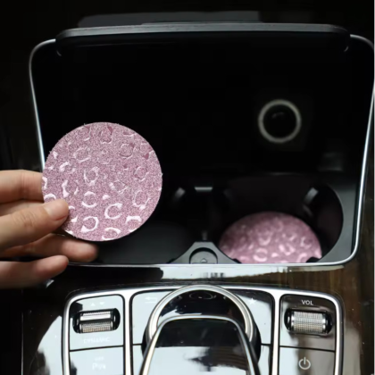 Pink Leopard Print TPU Sparkling Light Car