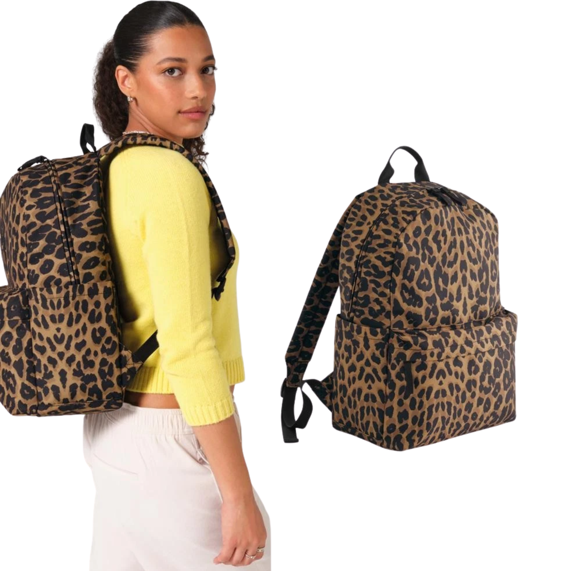 Recycled Leopard Print Backpack - Image 3