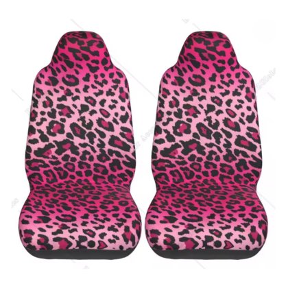 Pink Leopard Print Car Seat Covers Set