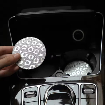 Silver Leopard Print TPU Sparkling Light Car