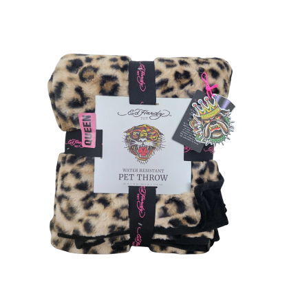 Water-Resistant Leopard Print Pet Throw Blanket
