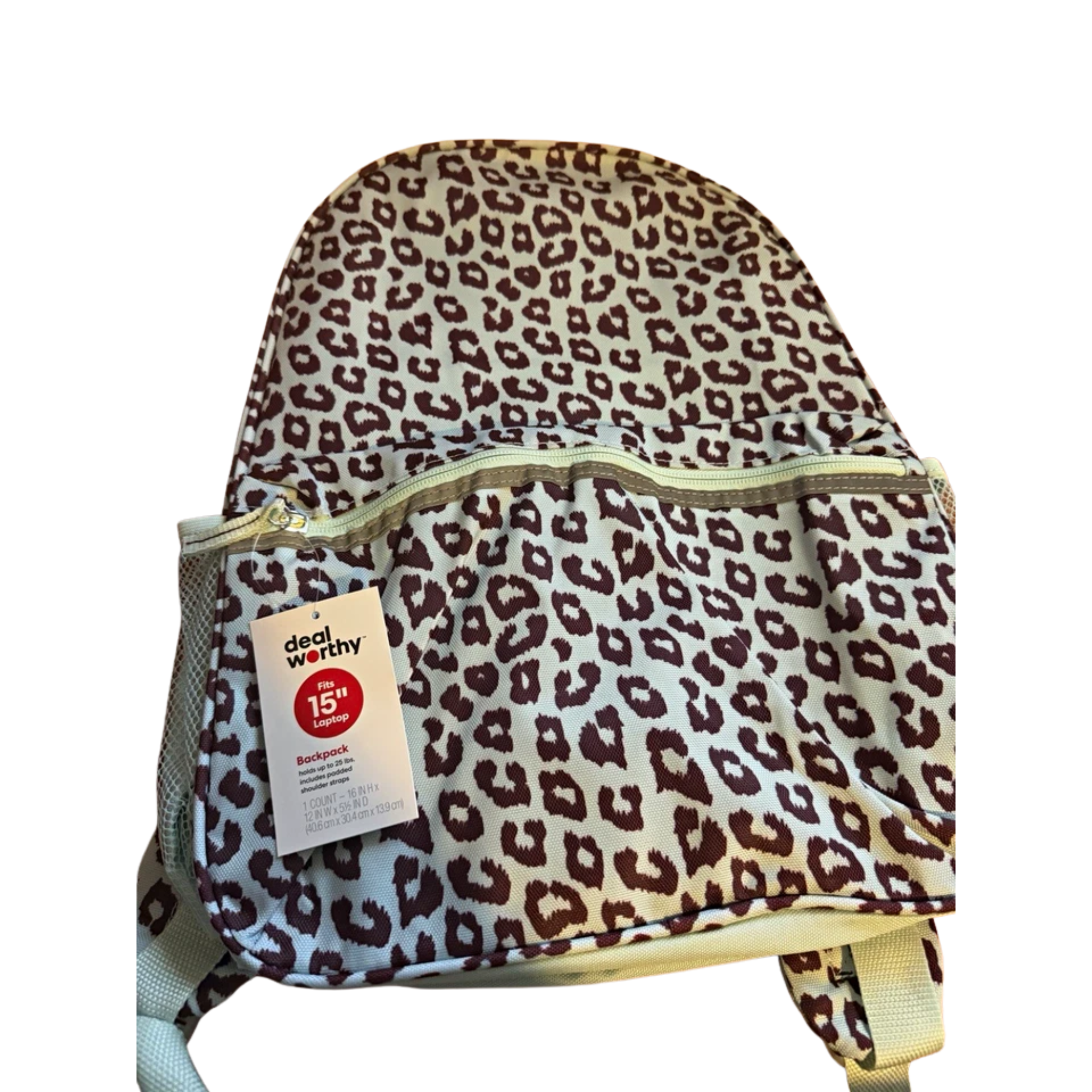 Blue & Brown Leopard Print Backpack with 15" Laptop Sleeve (Copy)