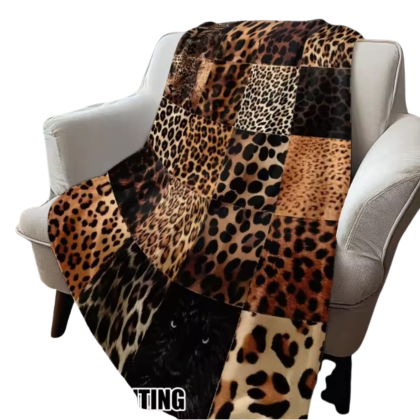 Ultra-Soft Leopard Print Flannel Throw Blanket
